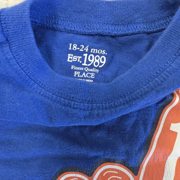 Place 18/24 Blue Tee with Orange #1 Little Brother Graphic - Picture 3 of 4